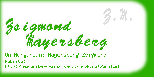 zsigmond mayersberg business card